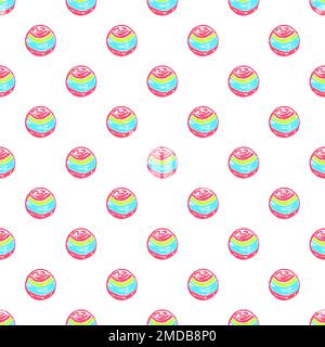 Cute seamless pattern. Balls. Children's drawings with wax crayons. Print for cloth design, textile, fabric, wallpaper, wrapping paper Stock Vector