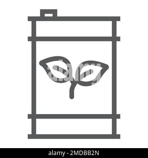 Eco fuel line icon, ecology and energy, green gas sign, vector graphics, a linear pattern on a white background, eps 10. Stock Vector