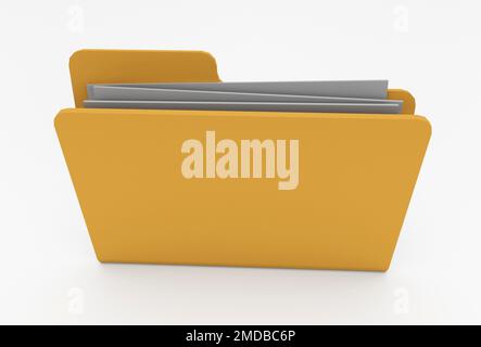 folder icon 3d illustration minimal rendering on white background Stock ...
