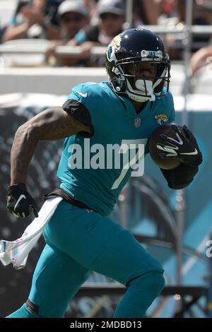 November 14, 2021: Jacksonville Jaguars wide receiver Tavon Austin (7) and  Indianapolis Colts running back Nyheim Hines (21) hug during pregame of NFL  football game action between the Jacksonville Jaguars and the