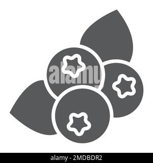Blueberry glyph icon, fruit and vitamin, red currant sign, vector graphics, a solid pattern on a white background, eps 10. Stock Vector
