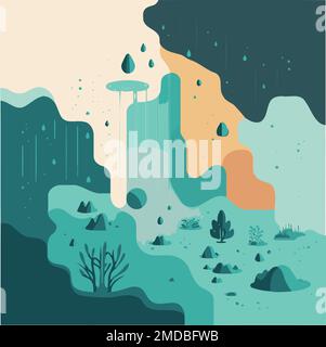 illustration of nature displaying aquifer water made to illustrate world water day Stock Vector