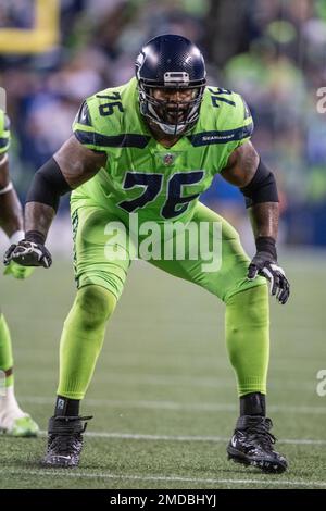 Seattle Seahawks offensive lineman Duane Brown (76) lines up for the snap  during an NFL football game against the Houston Texans, Sunday, Dec. 12,  2021, in Houston. (AP Photo/Matt Patterson Stock Photo - Alamy