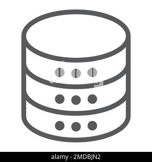 Database line icon, data and analytics, server sign, vector graphics, a linear pattern on a white background, eps 10. Stock Vector