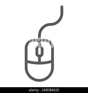 Mouse line icon, office and work, computer sign, vector graphics, a linear pattern on a white background, eps 10. Stock Vector