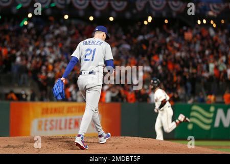 SF Giants Posey makes history with home run off Dodgers' Buehler