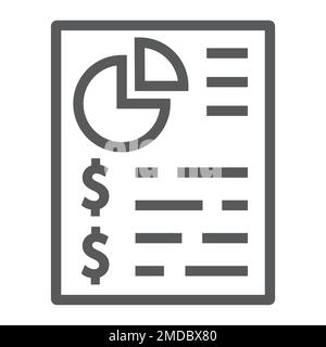 Budget planing line icon, finance and banking, account sign, vector graphics, a linear pattern on a white background, eps 10. Stock Vector