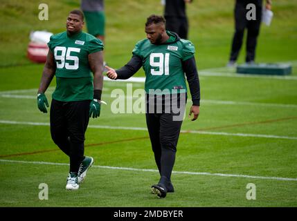 November 04, 2021: New York Jets defensive lineman Quinnen Williams (95)  during NFL football game action between the New York Jets and the  Indianapolis Colts at Lucas Oil Stadium in Indianapolis, Indiana.