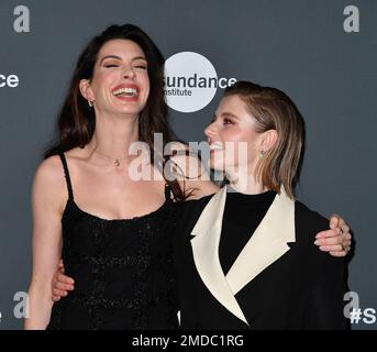 Anne Hathaway and Thomasin McKenzie attend the 2023 Sundance Film