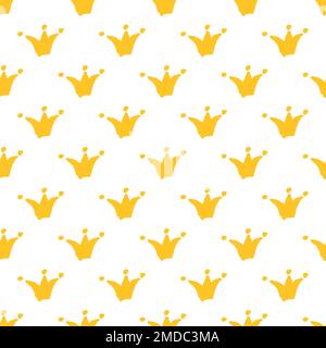 Fairytale seamless pattern. Crown. Children's drawings with wax crayons. Print for cloth design, textile, fabric, wallpaper, wrapping paper Stock Vector
