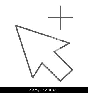 Group selection tool thin line icon, tools and design, arrow sign, vector graphics, a linear pattern on a white background, eps 10. Stock Vector