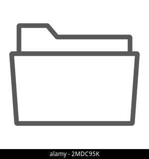 Folder line icon, office and work, file sign, vector graphics, a linear pattern on a white background, eps 10. Stock Vector