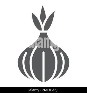 Onion glyph icon, vegetable and diet, vegetarian sign, vector graphics, a solid pattern on a white background, eps 10. Stock Vector