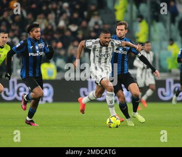 Turin, Italy. 22nd Jan, 2023. Players of Juventus FC pose for a