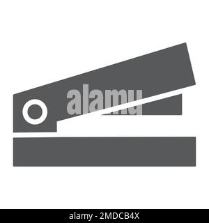 Staple glyph icon, office and work, stapler sign, vector graphics, a solid pattern on a white background, eps 10. Stock Vector