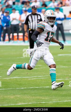 Miami Dolphins' Jaylen Waddle celebrates scoring a touchdown with  team-mates during the match which is part of the NFL London Games at  Tottenham Hotspur Stadium, London. Picture date: Sunday October 17, 2021