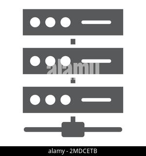 Data network glyph icon, data and analytics, system sign, vector graphics, a solid pattern on a white background, eps 10. Stock Vector