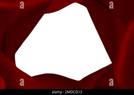 Satin frame in red fabric. On a white background. Isolate Stock Photo