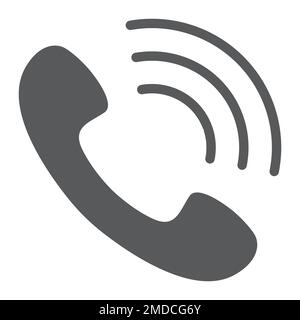 Call glyph icon, phone and communication, ring sign, vector graphics, a solid pattern on a white background, eps 10. Stock Vector