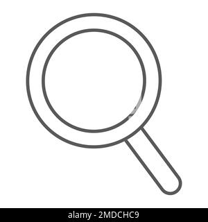 Zoom thin line icon, tools and design, magnifier sign, vector graphics, a linear pattern on a white background, eps 10. Stock Vector