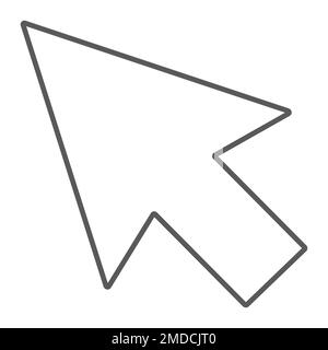 Selection thin line icon, tools and design, arrow sign, vector graphics, a linear pattern on a white background, eps 10. Stock Vector