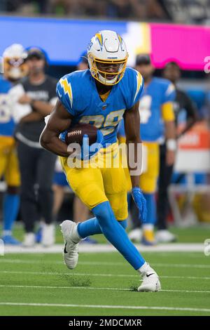 Los Angeles Chargers tight end Donald Parham (89) celebrates his