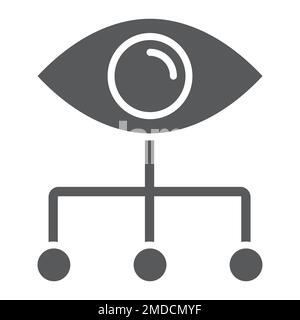 Data Visualization glyph icon, data and analytics, eye sign, vector graphics, a solid pattern on a white background, eps 10. Stock Vector