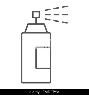 Sprayer thin line icon, tools and design, aerosol sign, vector graphics, a linear pattern on a white background, eps 10. Stock Vector