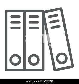 Ring binder line icon, office and work, file folder sign, vector graphics, a linear pattern on a white background, eps 10. Stock Vector