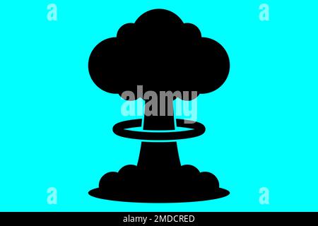 Nuclear Explosion Icon Vector Illustration. Stock Vector