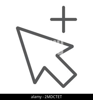 Group selection tool line icon, tools and design, arrow sign, vector graphics, a linear pattern on a white background, eps 10. Stock Vector