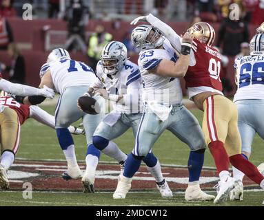 Dallas Cowboys offensive lineman, center Tyler Biadasz (63) lines up for  the snap during a Thanksgiving day NFL football game against the Las Vegas  Raiders, Thursday, Nov. 25, 2021, in Arlington, Texas. (