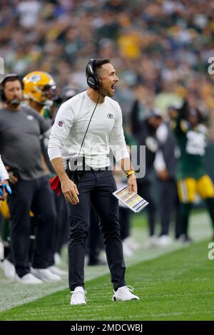 Green Bay Packers head coach Matt LaFleur during the NFL International  match at Tottenham Hotspur Stadium, London. Picture date: Sunday October 9,  2022 Stock Photo - Alamy