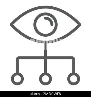 Data Visualization line icon, data and analytics, eye sign, vector graphics, a linear pattern on a white background, eps 10. Stock Vector