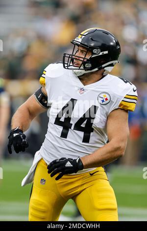 Pittsburgh, Pennsylvania, USA. 8th Jan, 2023. January 8th, 2023 Pittsburgh  Steelers fullback Derek Watt (44) celebrates after scoring a touchdown  during Pittsburgh Steelers vs Cleveland Browns in Pittsburgh, PA. Jake  Mysliwczyk/BMR (Credit