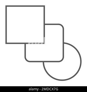 Blend tool thin line icon, tools and design, curve sign, vector graphics, a linear pattern on a white background, eps 10. Stock Vector