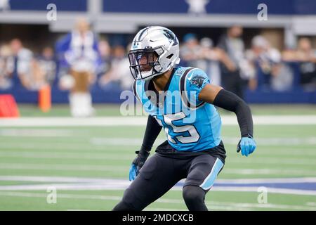 December 18, 2022: Carolina Panthers cornerback CJ Henderson (24) runs out  of the tunnel before the NFL matchup against the Pittsburgh Steelers in  Charlotte, NC. (Scott Kinser/Cal Sport Media/Sipa USA)(Credit Image: ©