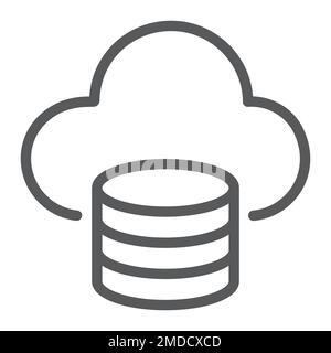 Cloud computing line icon, data and analytics, network sign, vector graphics, a linear pattern on a white background, eps 10. Stock Vector