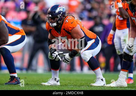 Denver, Colorado, USA. 7th Aug, 2021. Denver Broncos C QUINN MEINERZ looks  on from the field before the start of warm-ups during Training Camp at UC  Health Training Center in Dove Valley