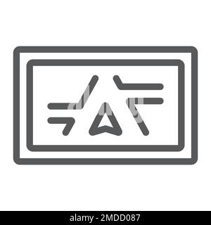 Gps navigator line icon, electronic and device, monitor map sign, vector graphics, a linear pattern on a white background, eps 10. Stock Vector