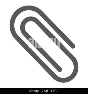 Clip glyph icon, office and work, paperclip sign, vector graphics, a solid pattern on a white background, eps 10. Stock Vector