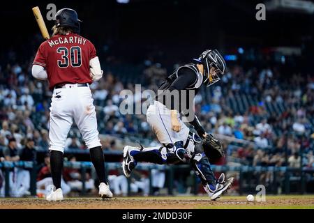 Colorado Rockies catcher Dom Nunez (3) in the second inning of a baseball  game Wednesday, April 20, 2022, in Denver. (AP Photo/David Zalubowski Stock  Photo - Alamy