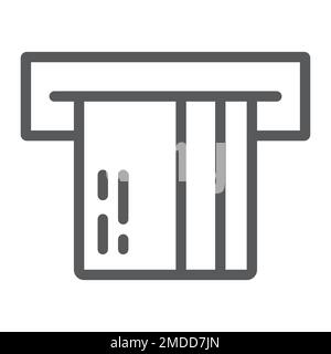 Atm line icon, finance and banking, insert sign, credit card vector graphics, a linear pattern on a white background, eps 10. Stock Vector