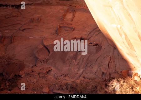 Navajo National Monument preserves ancient cliff dwelling structures of the ancient Pueblo people in northern Arizona, USA. Stock Photo