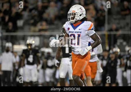 Boise State safety Tyreque Jones (21) breaks up the pass to BYU wide ...