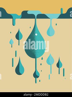 illustration of nature displaying aquifer water made to illustrate world water day Stock Vector