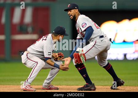 Minnesota Twins' Byron Buxton homers in a baseball game against the Detroit  Tigers Tuesday, Sept. 22, 2020, in Minneapolis. (AP Photo/Jim Mone Stock  Photo - Alamy