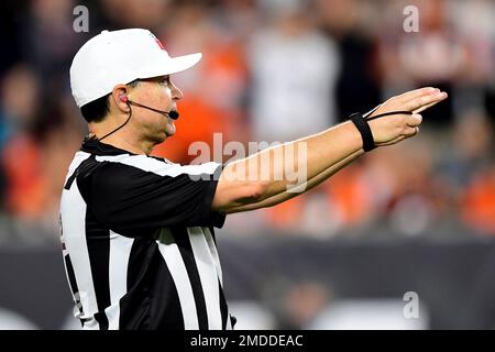 Referee Brad Allen (122) during an NFL football game between the ...