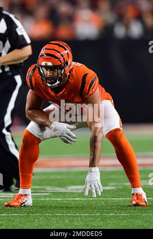 Cincinnati Bengals tight end C.J. Uzomah (87) lines up for the play during  an NFL football game against the Jacksonville Jaguars, Thursday, Sept. 30,  2021, in Cincinnati. (AP Photo/Emilee Chinn Stock Photo - Alamy