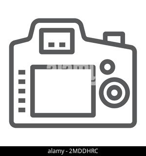 Back camera line icon, electronic and device, digital photo camera sign, vector graphics, a linear pattern on a white background, eps 10. Stock Vector